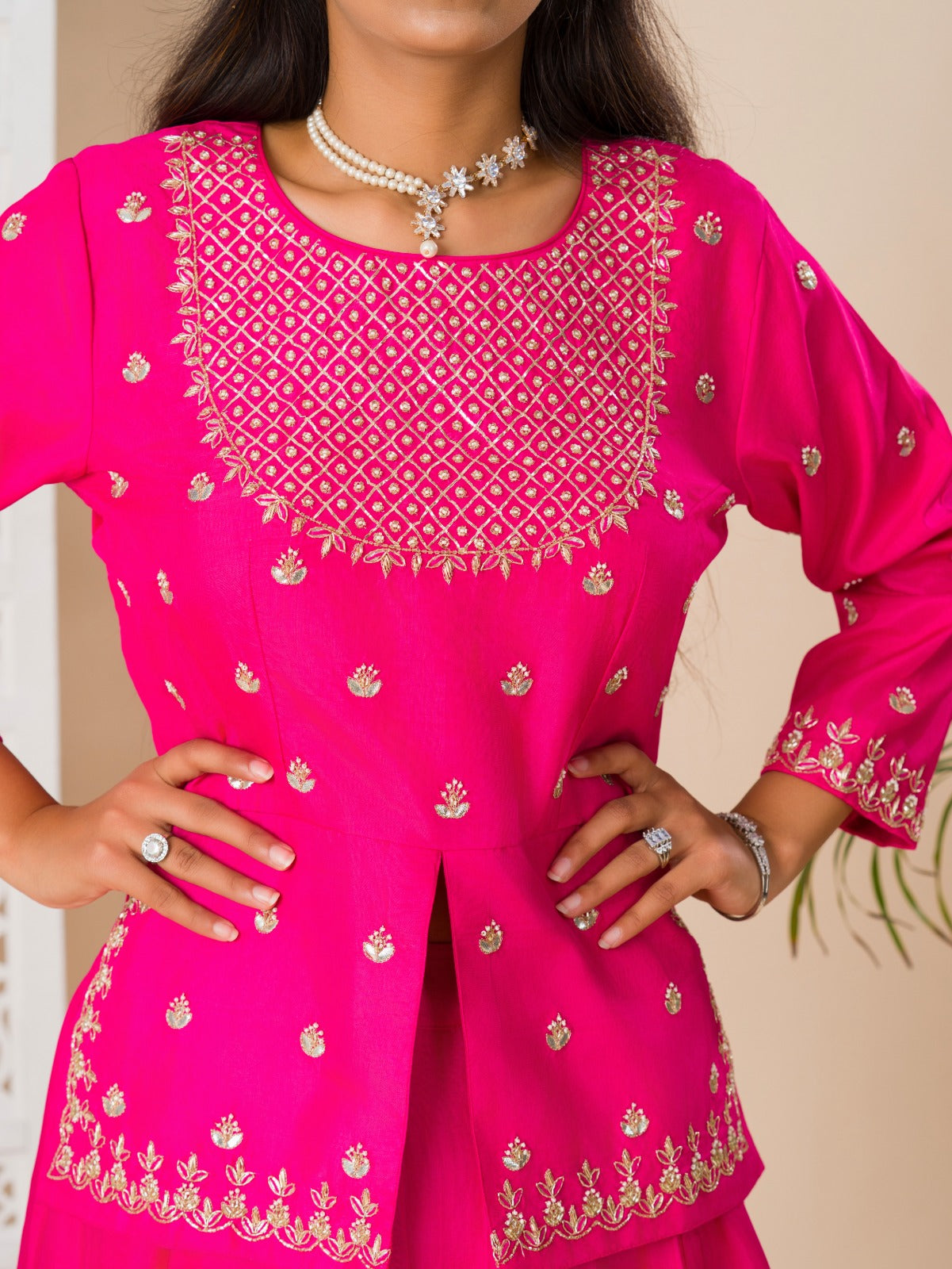 KcPc New LatestChinon Silk Bollywood Cutdana work indo western Dress MUL