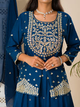 KcPc New Chinon Silk Bollywood Gotapatti workindo western Dress MUL