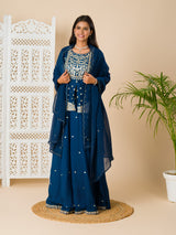 KcPc New Chinon Silk Bollywood Gotapatti workindo western Dress MUL