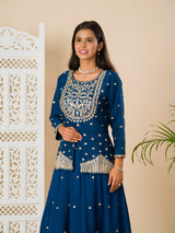 KcPc New Chinon Silk Bollywood Gotapatti workindo western Dress MUL