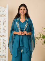 KcPc New Latest Georgette Bollywood Fabric Cutdana kashida work indo western Dress MUL
