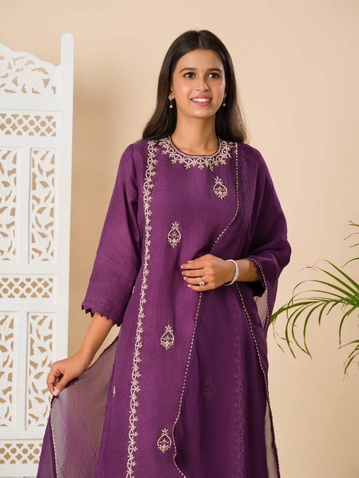 KcPc New Georgette Bollywood Cutdana work indo western Dress MUL