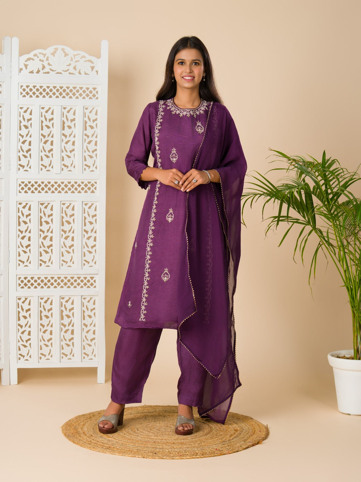 KcPc New Georgette Bollywood Cutdana work indo western Dress MUL