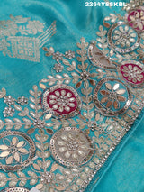 KcPc New LatestBanarasi silk Traditional Sequence embroidery mirror work Saree PAL