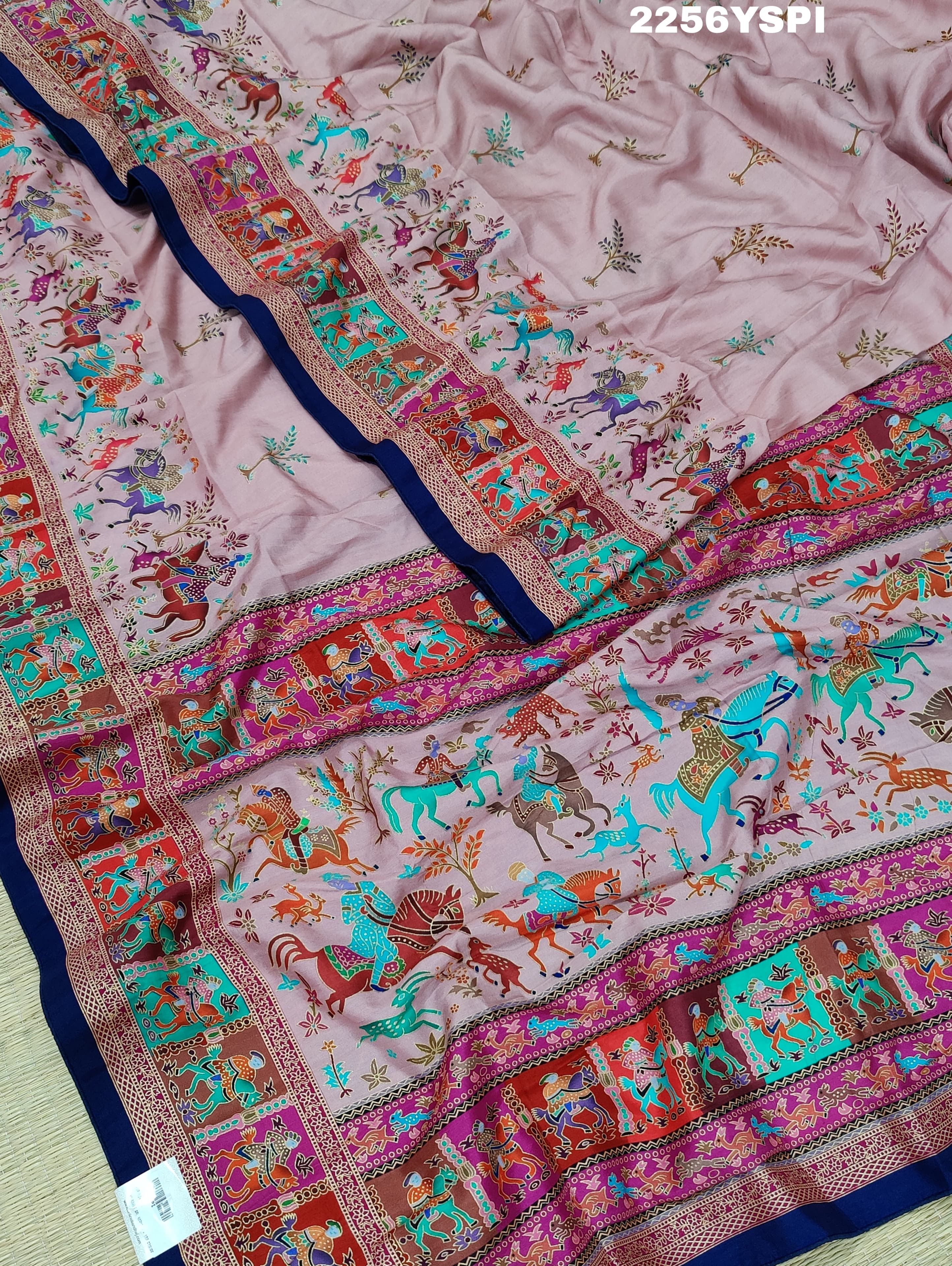 KcPc New BeautifulCotton Silk Kalamkari Style Foil print SareeAPL