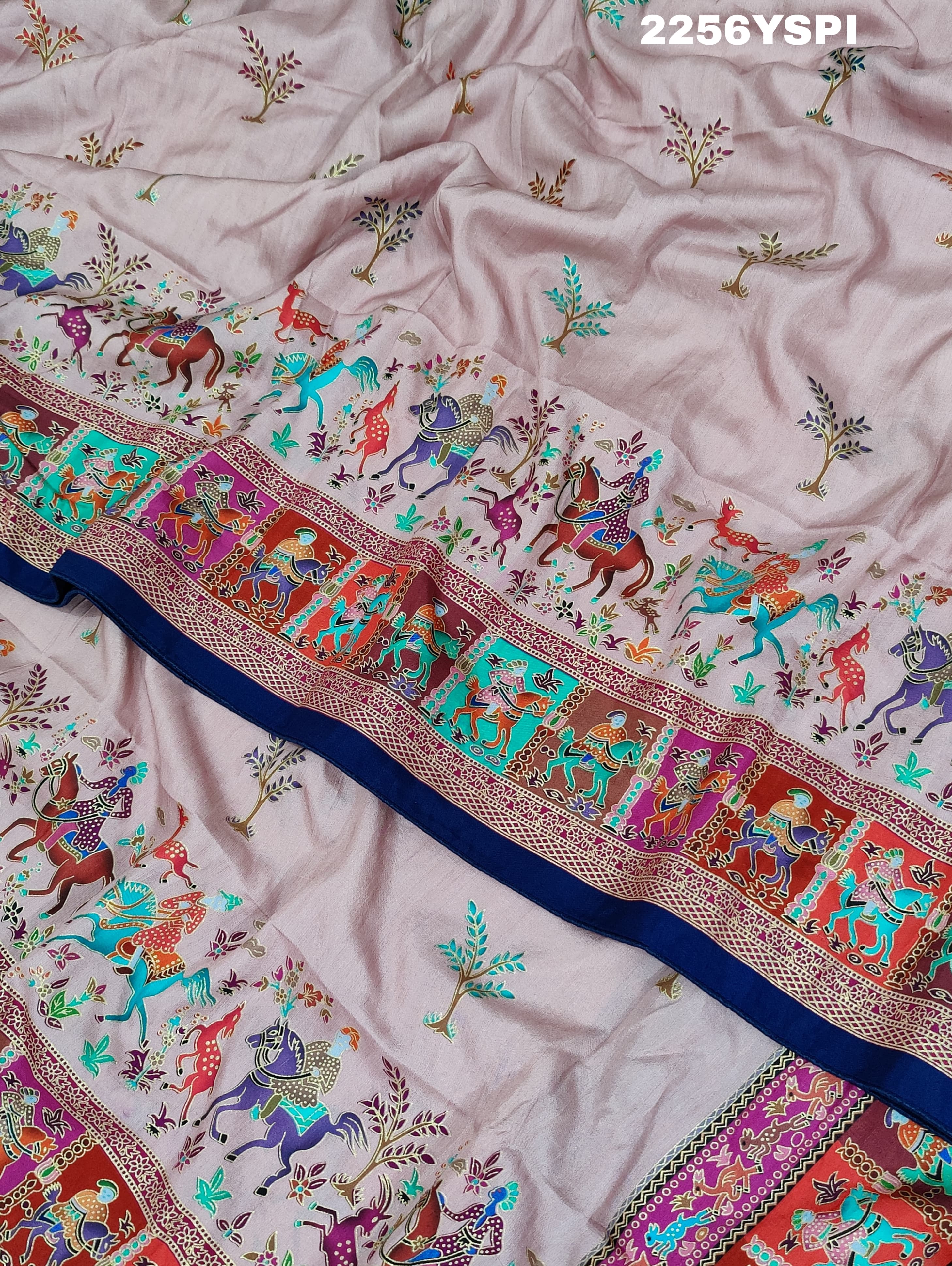 KcPc New BeautifulCotton Silk Kalamkari Style Foil print SareeAPL
