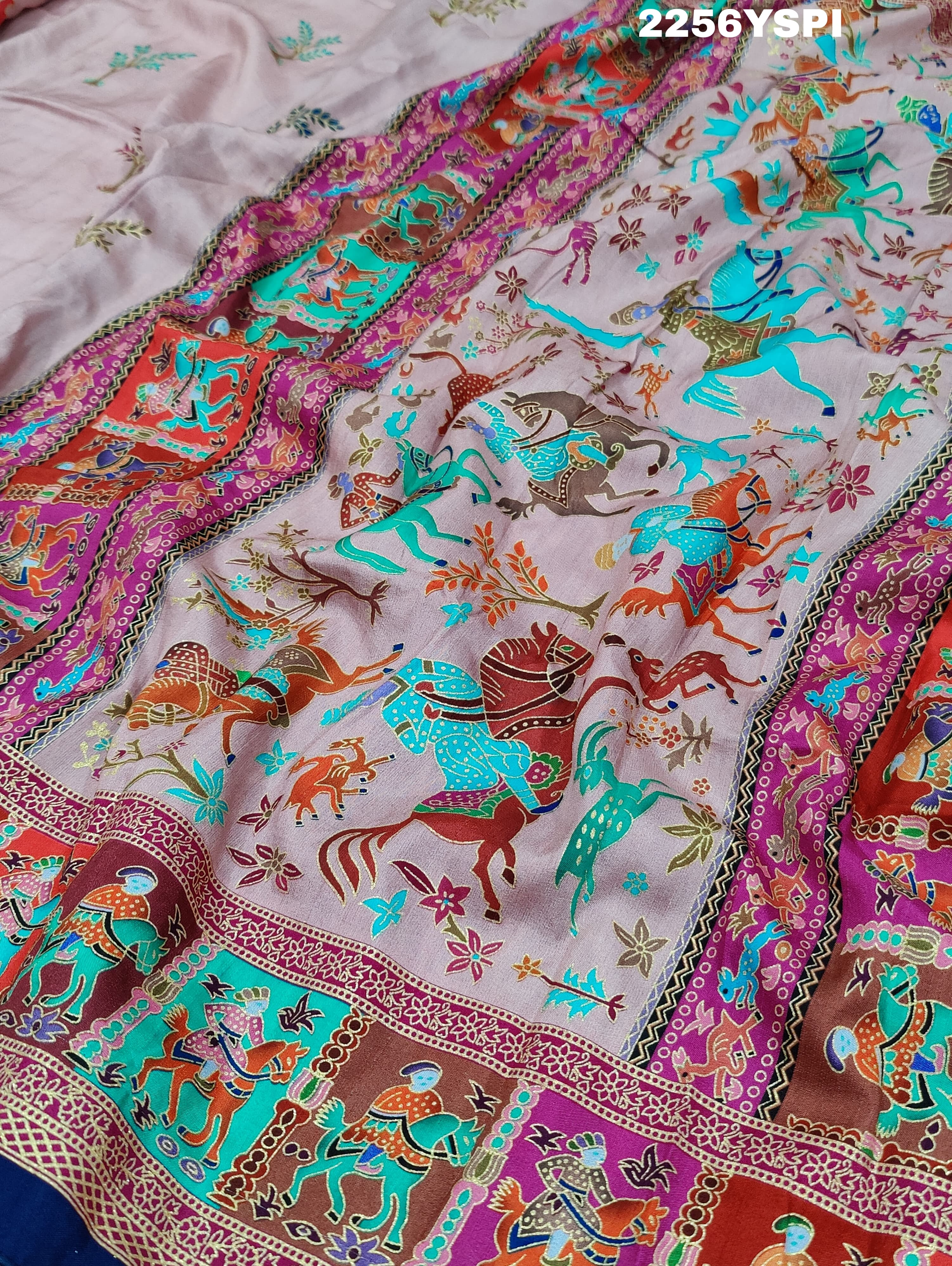 KcPc New BeautifulCotton Silk Kalamkari Style Foil print SareeAPL
