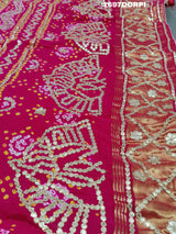 KcPc New Latest Designer Gaji Silk Bandhani Ghatchola Gotapatti Work DupattaSATISH