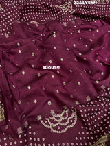 KcPc New Upada silk Bandhani Zari Work Saree GAN