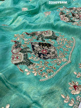 KcPc New Latest Chinon Silk Designer Style With embroidery Gotapatti Work Saree PAL