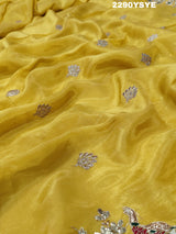 KcPc New Special Chinon Silk Designer Style With embroidery Gotapatti Work Saree PAL