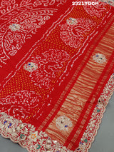 KcPc New Rajasthani Gaji Silk Bandhani Style WithZardoji Work Chunri MNL