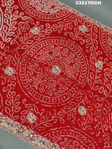 KcPc New Rajasthani Gaji Silk Bandhani Style WithZardoji Work Chunri MNL