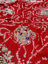 KcPc New Rajasthani Gaji Silk Bandhani Style WithZardoji Work Chunri MNL