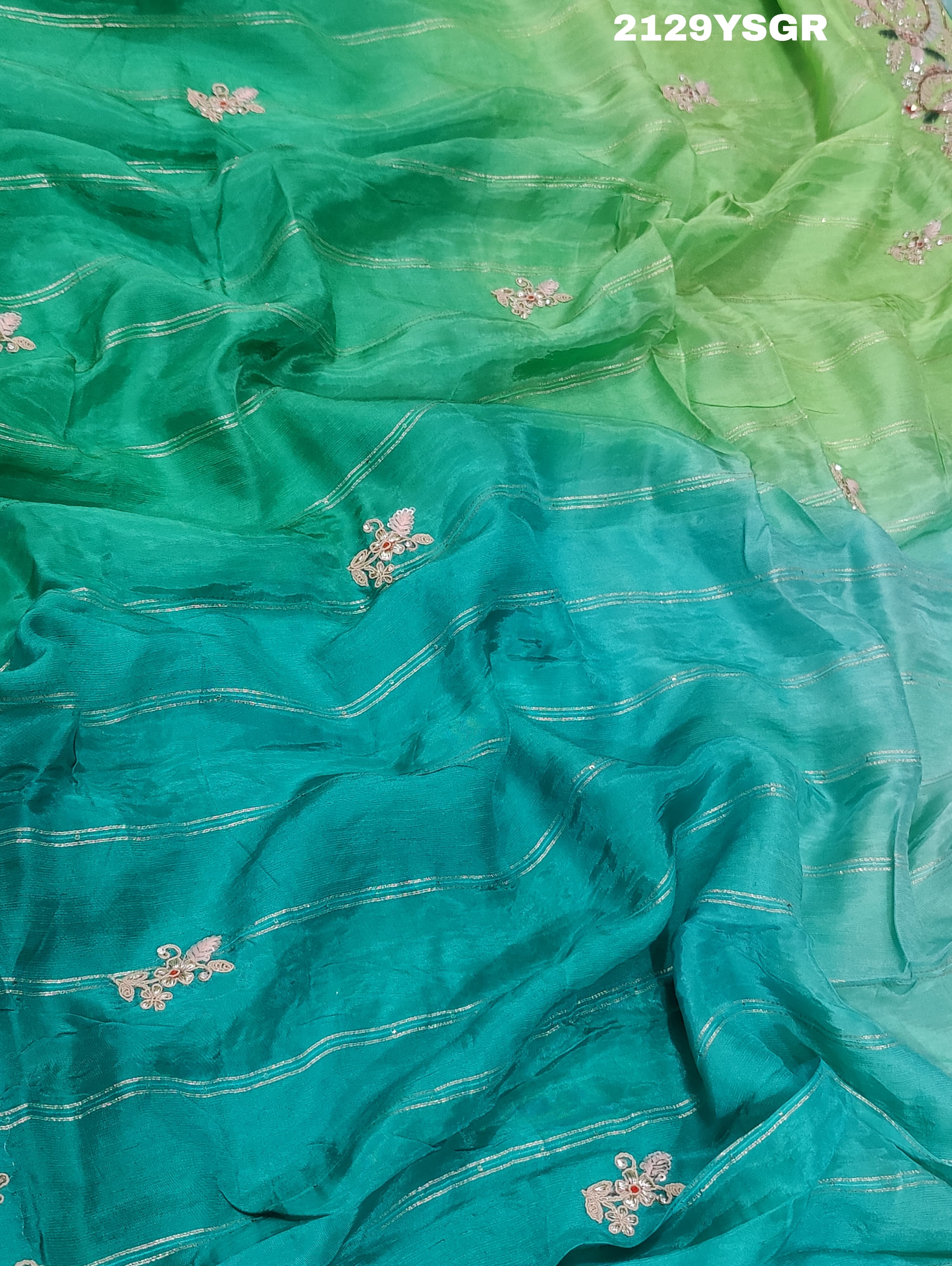 KcPc New Lounch H O Silk Double Shade Style Cutdana Work Saree PLK