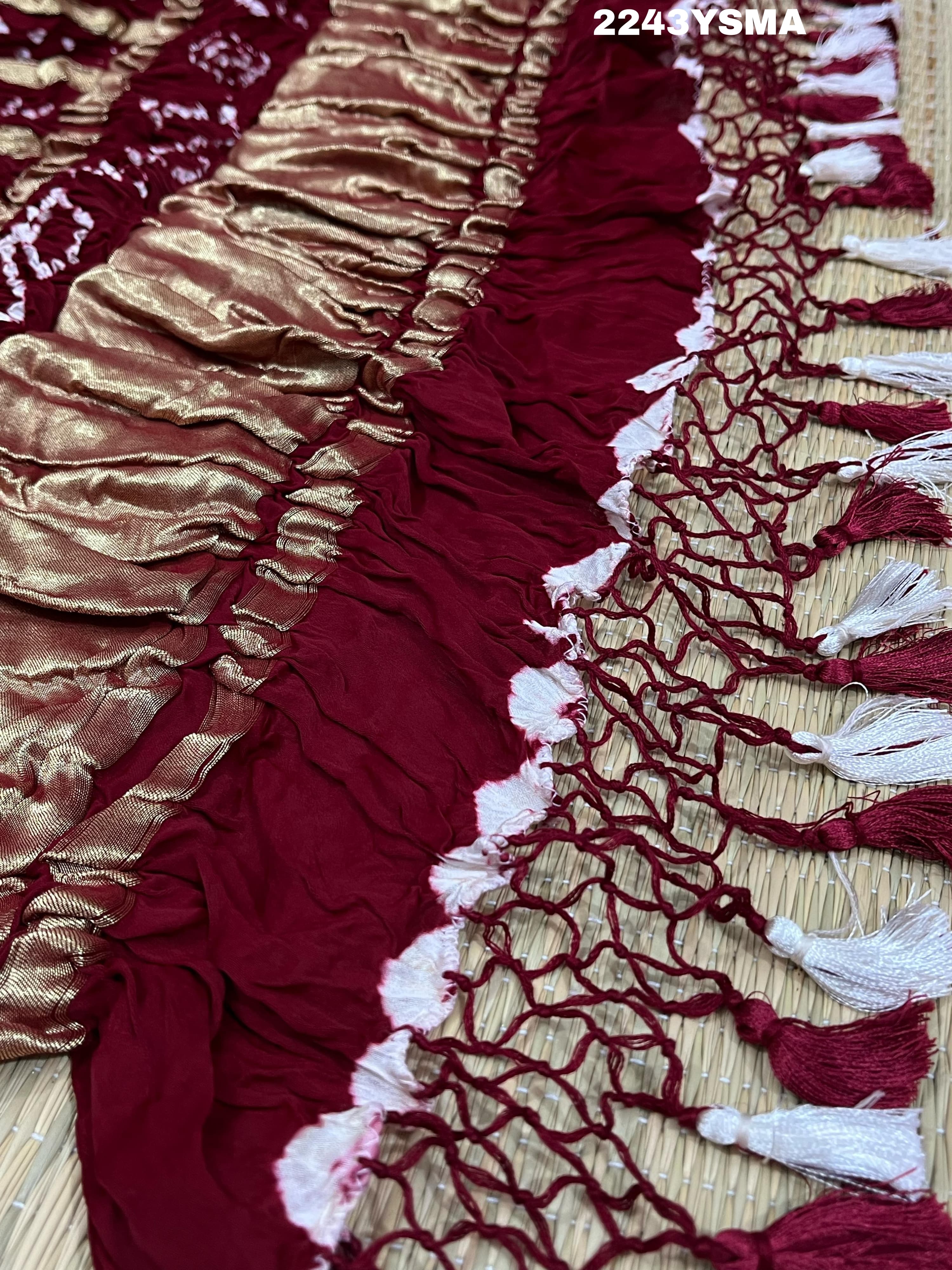 By New Latest Gaji Silk Bandhani Style Wedding Wear Saree