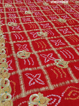 Buy New Premium Bandhani Pila Chunri Bel Buti Work KcPc