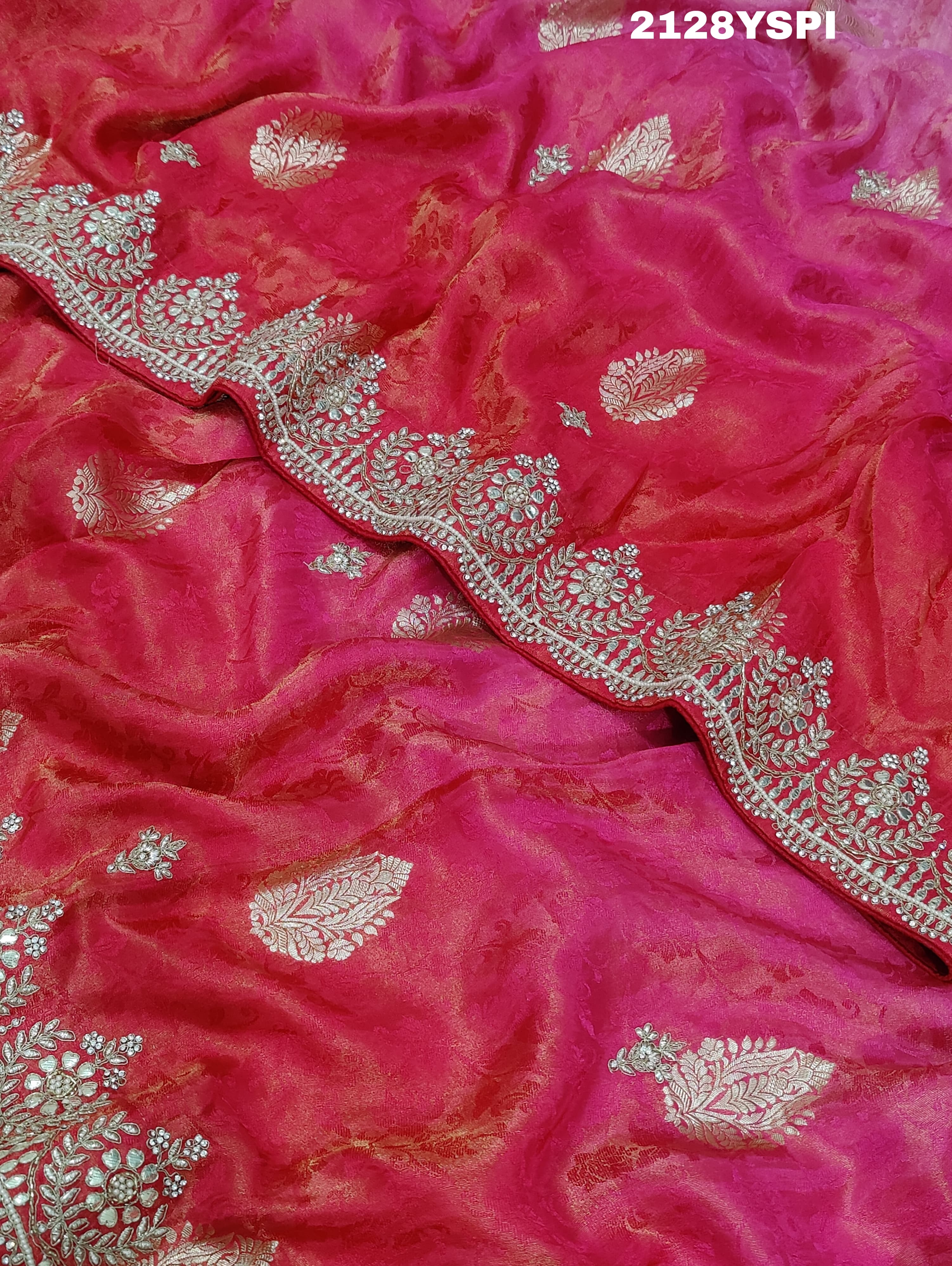 By New Special Lounch Sequence Gotapatti Work Saree