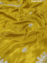 KcPc New Special Pure Crepe silk Bollywood With Foil Gota Zari Work Saree AMT