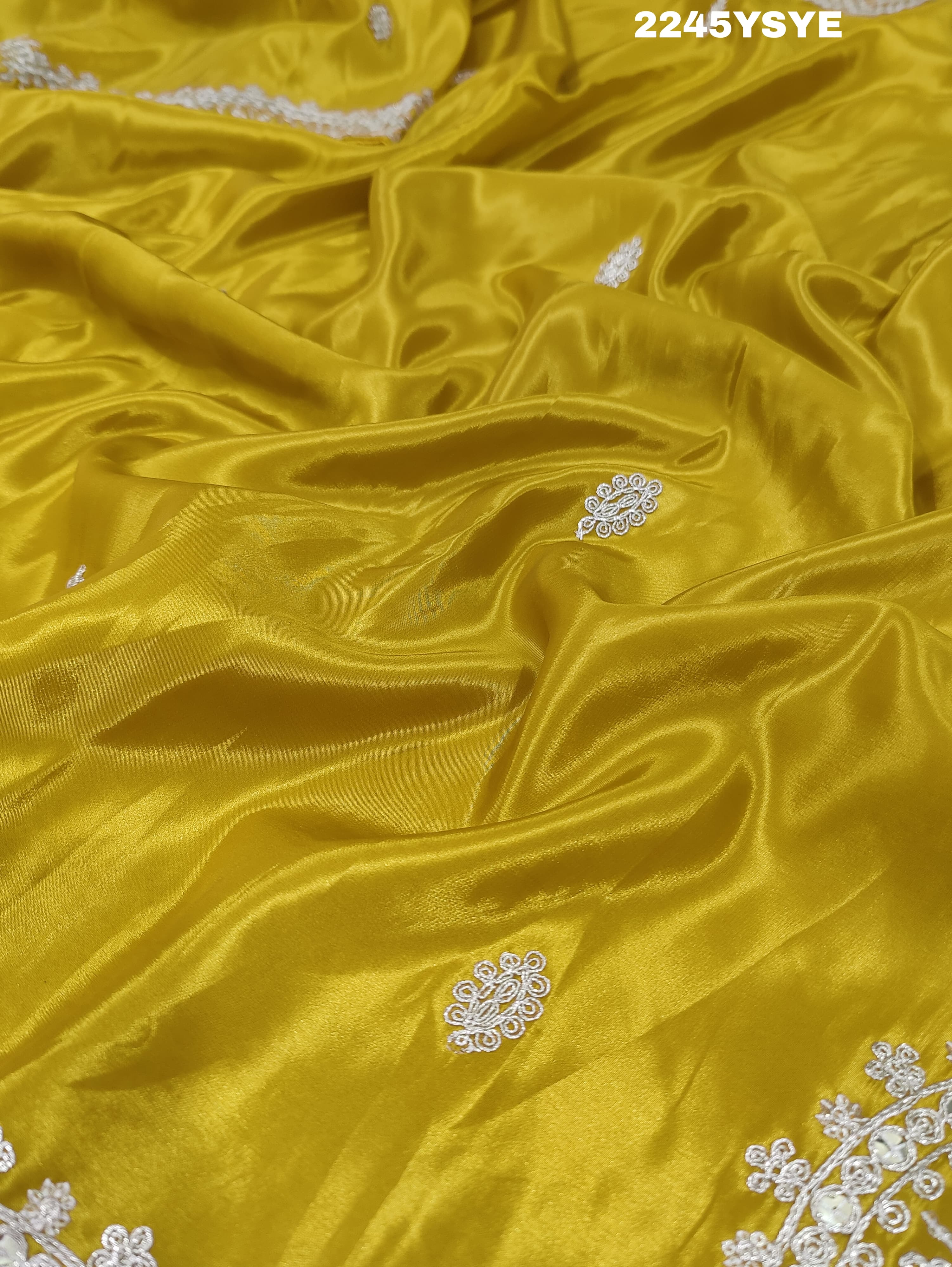KcPc New Special Pure Crepe silk Bollywood With Foil Gota Zari Work Saree AMT