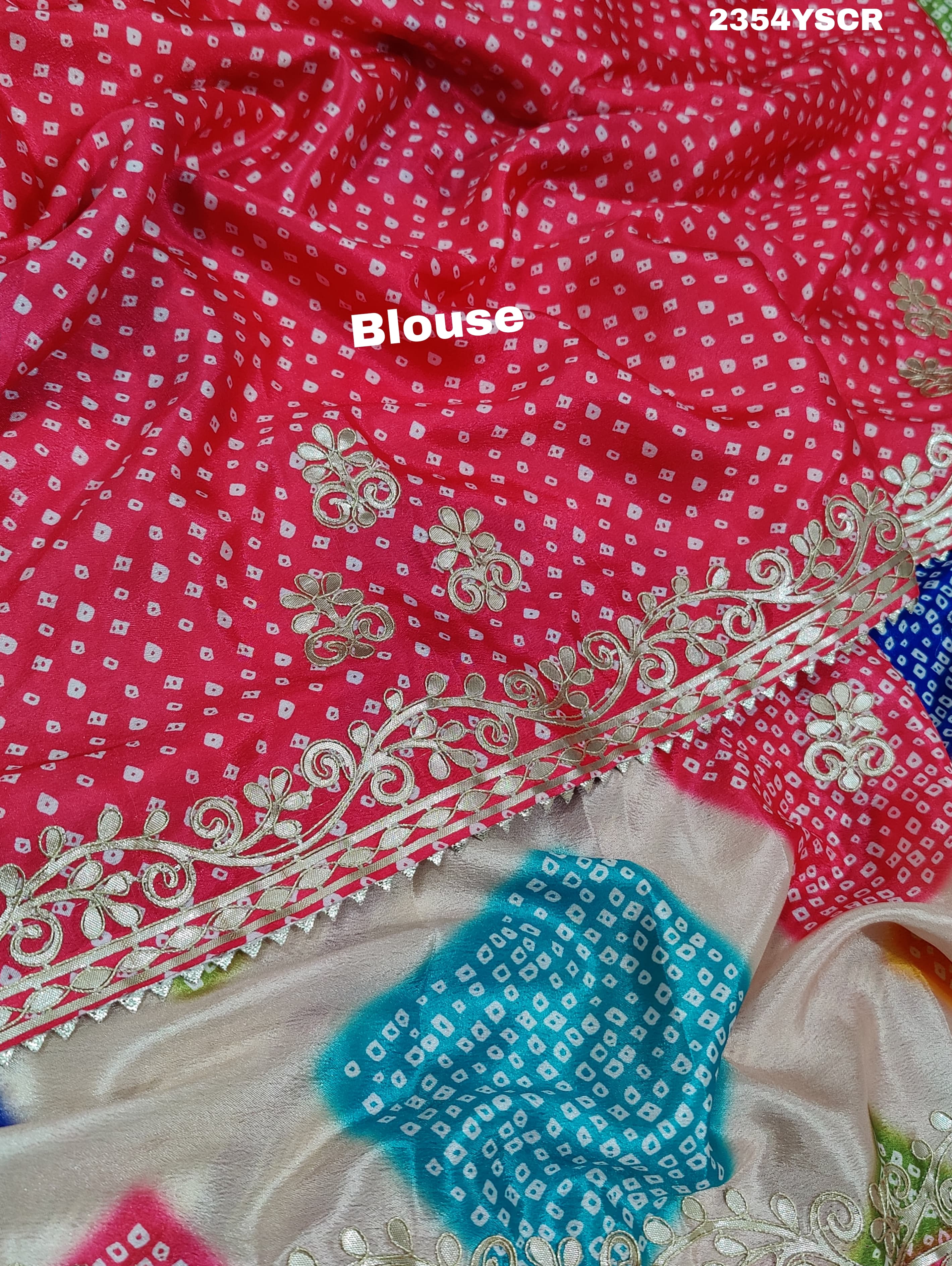 By Bandhani Saree with Gotapatti Work