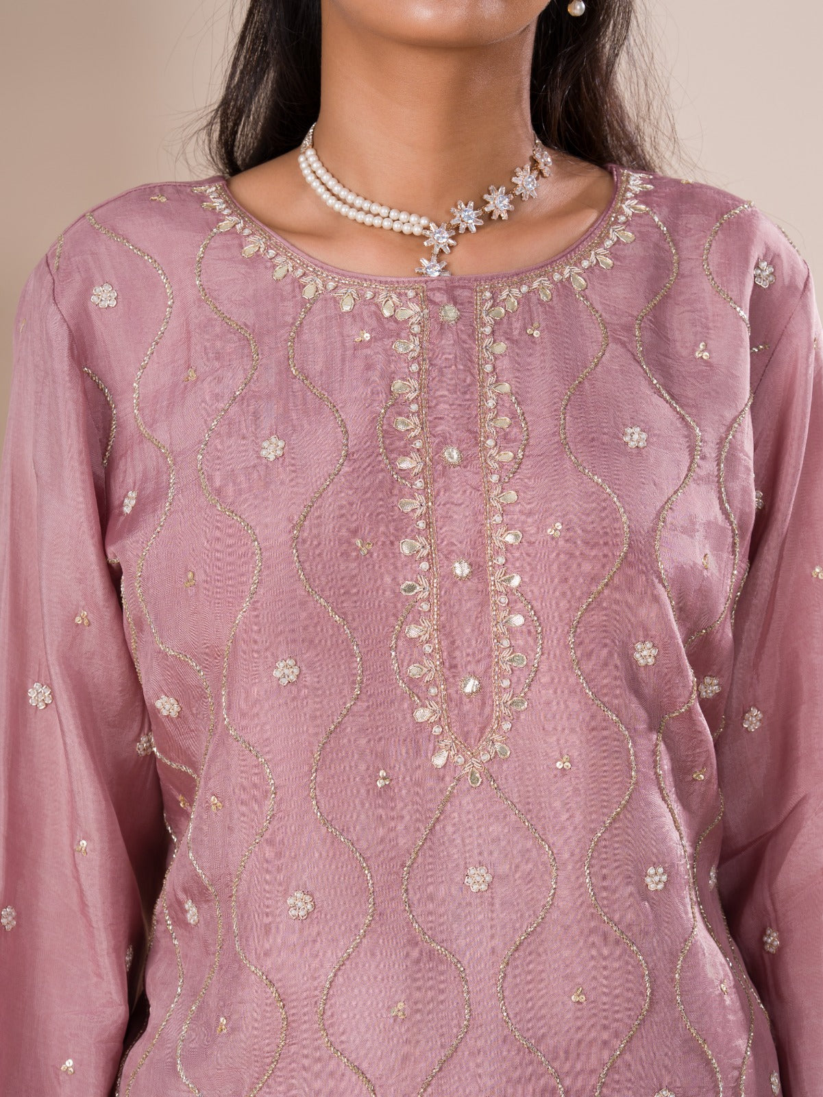 KcPc New Beautiful Munga silk Zardoji work indo western Dress MUL