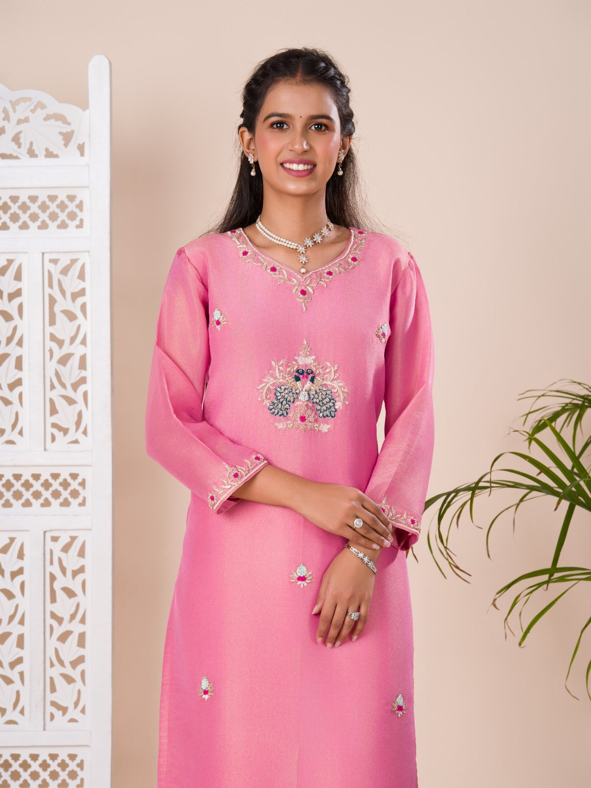 KcPc New Latest Munga silk Zardoji work indo western Dress MUL