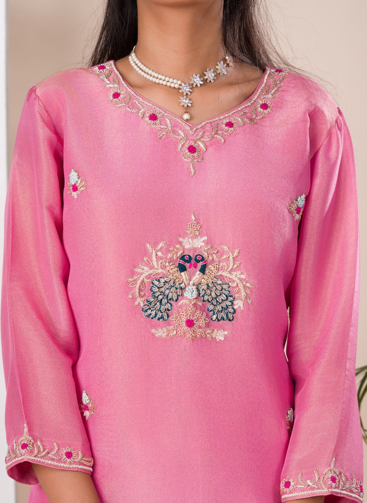 KcPc New Latest Munga silk Zardoji work indo western Dress MUL