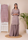 KcPc New Beautiful Chinon SilkCutdanawork indo western Dress MUL