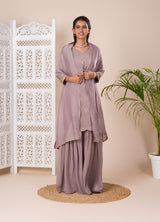 KcPc New Beautiful Chinon SilkCutdanawork indo western Dress MUL