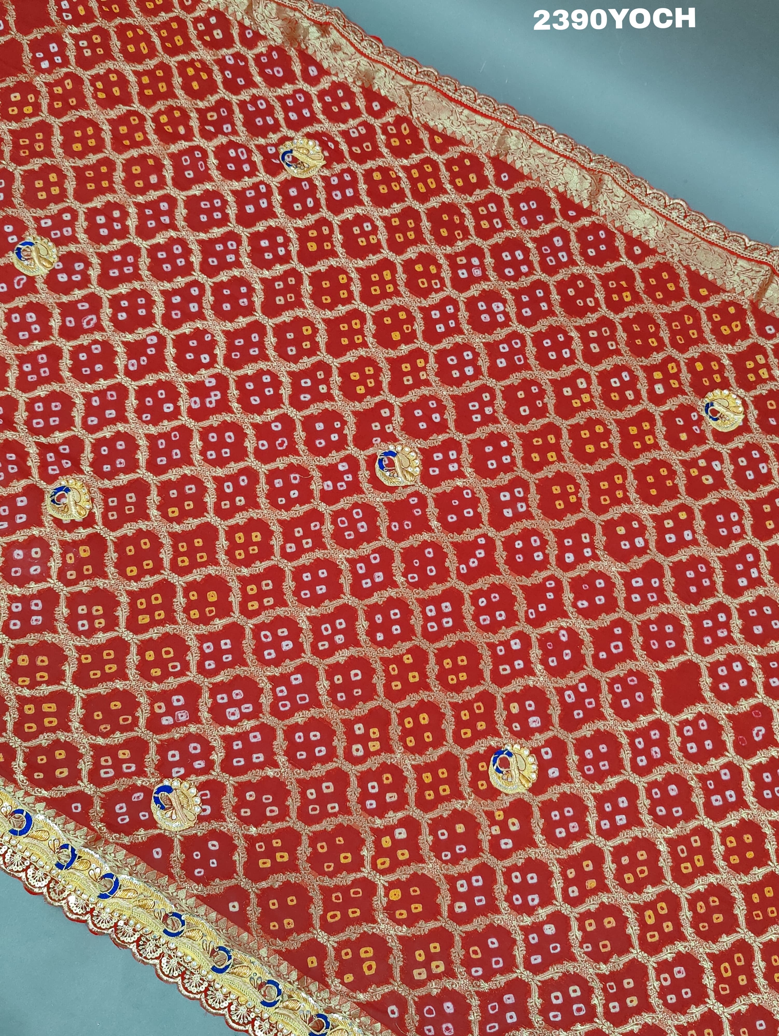 KcPc New Belbutti Pure Georgette MarwadiBandhani Odhna Chunri KcPc