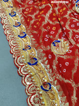KcPc New Belbutti Pure Georgette MarwadiBandhani Odhna Chunri KcPc