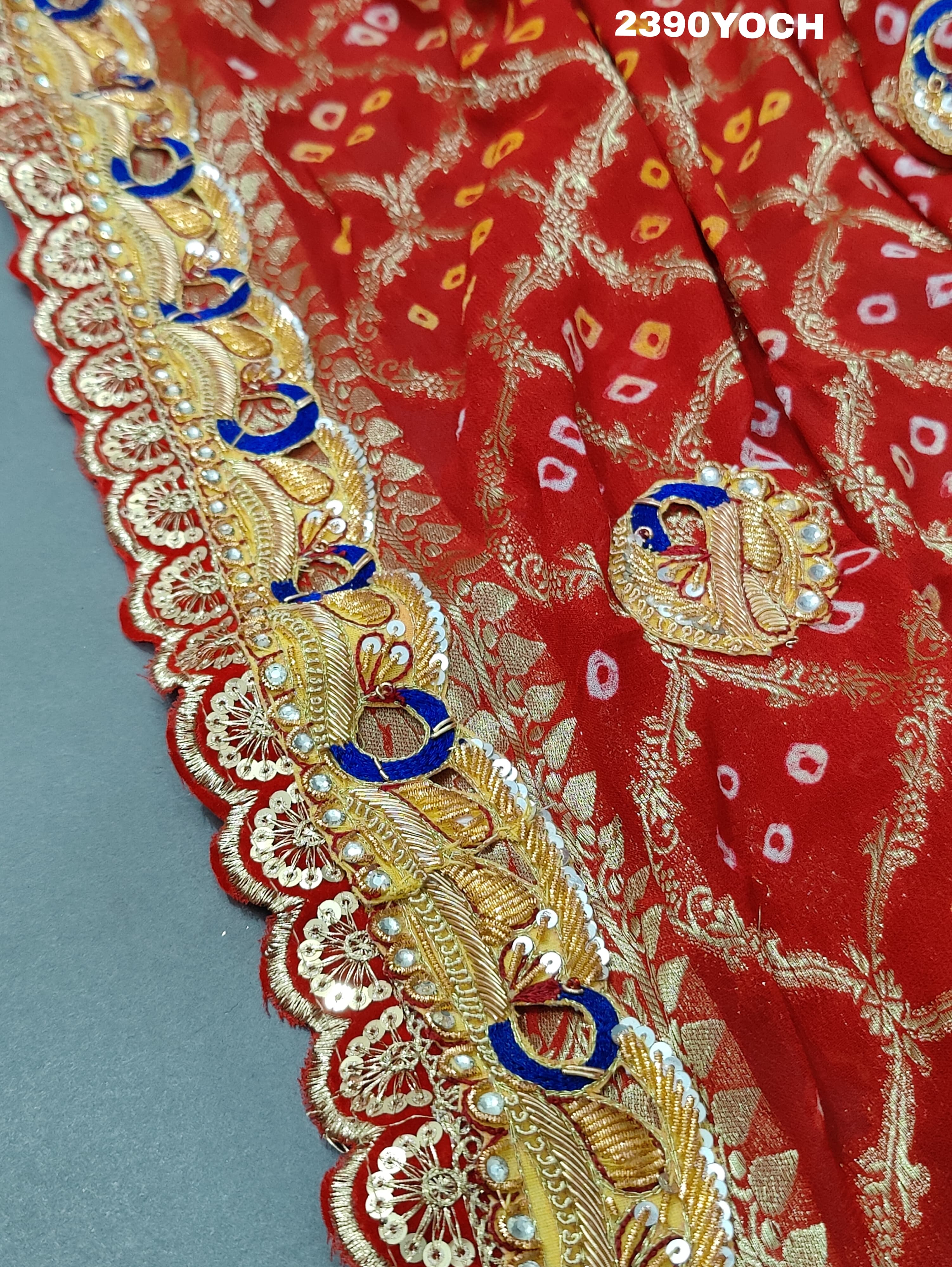 KcPc New Belbutti Pure Georgette MarwadiBandhani Odhna Chunri KcPc