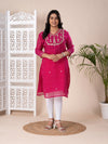 KcPc New Arrival Jaipuri Traditional Marwadi Gotapatti Handwork Long Straight KurtisKML
