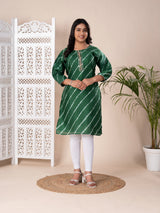 KcPc New Beautiful Jaipuri Designer Chinon Lehriya Style Kurti KML