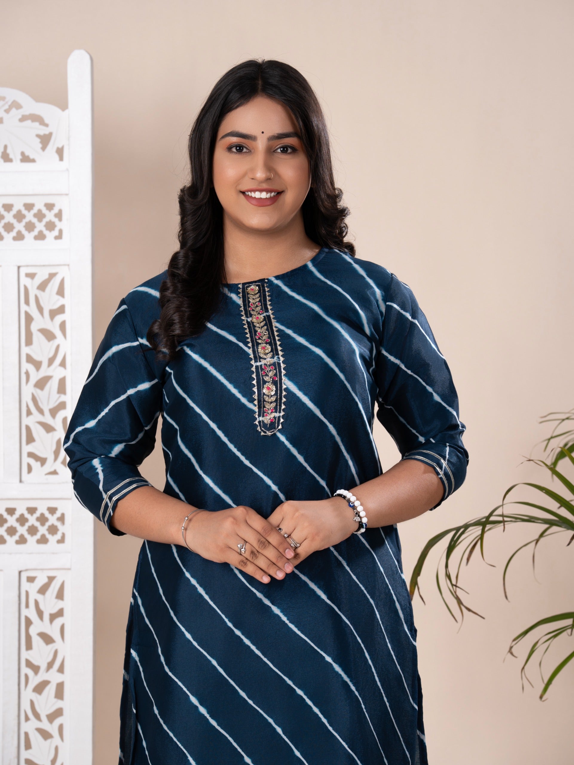 KcPc New Special Jaipuri Designer Chinon Lehriya Style Kurti KML