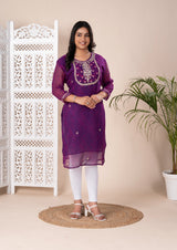 KcPc Latest New Arrival Jaipuri Traditional Marwadi Leheriya Gotapatti Handwork Long Straight KurtiKML