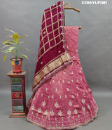 A pink Lehenga with gota patti work