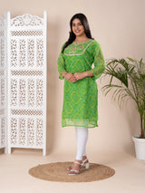 KcPc New Arrival Jaipuri Traditional Marwadi Gotapatti Handwork Long Straight KurtiKML