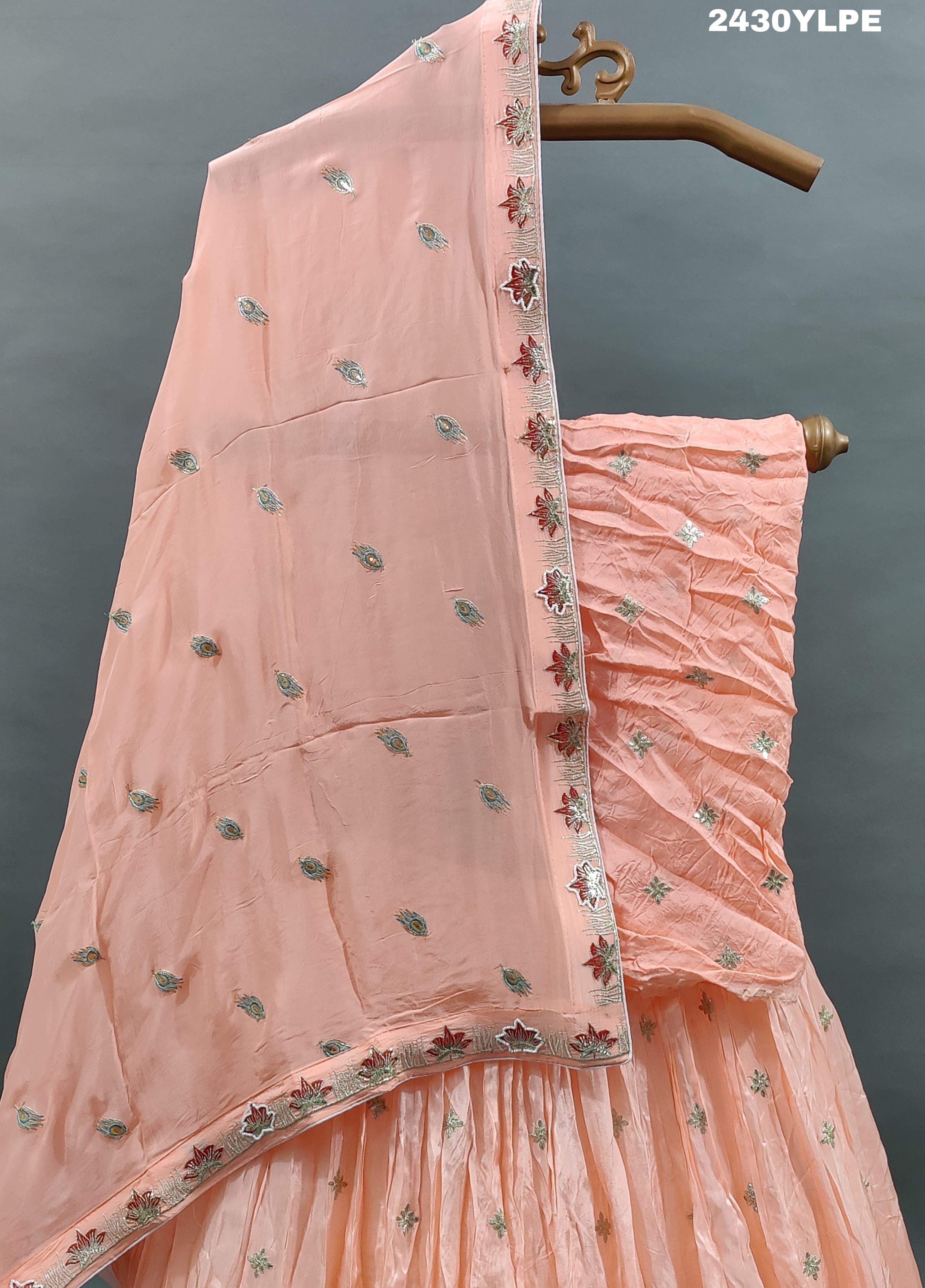 KcPc Elegant Chinon Silk Lehenga with Sequin and Gota patti Touches BTU