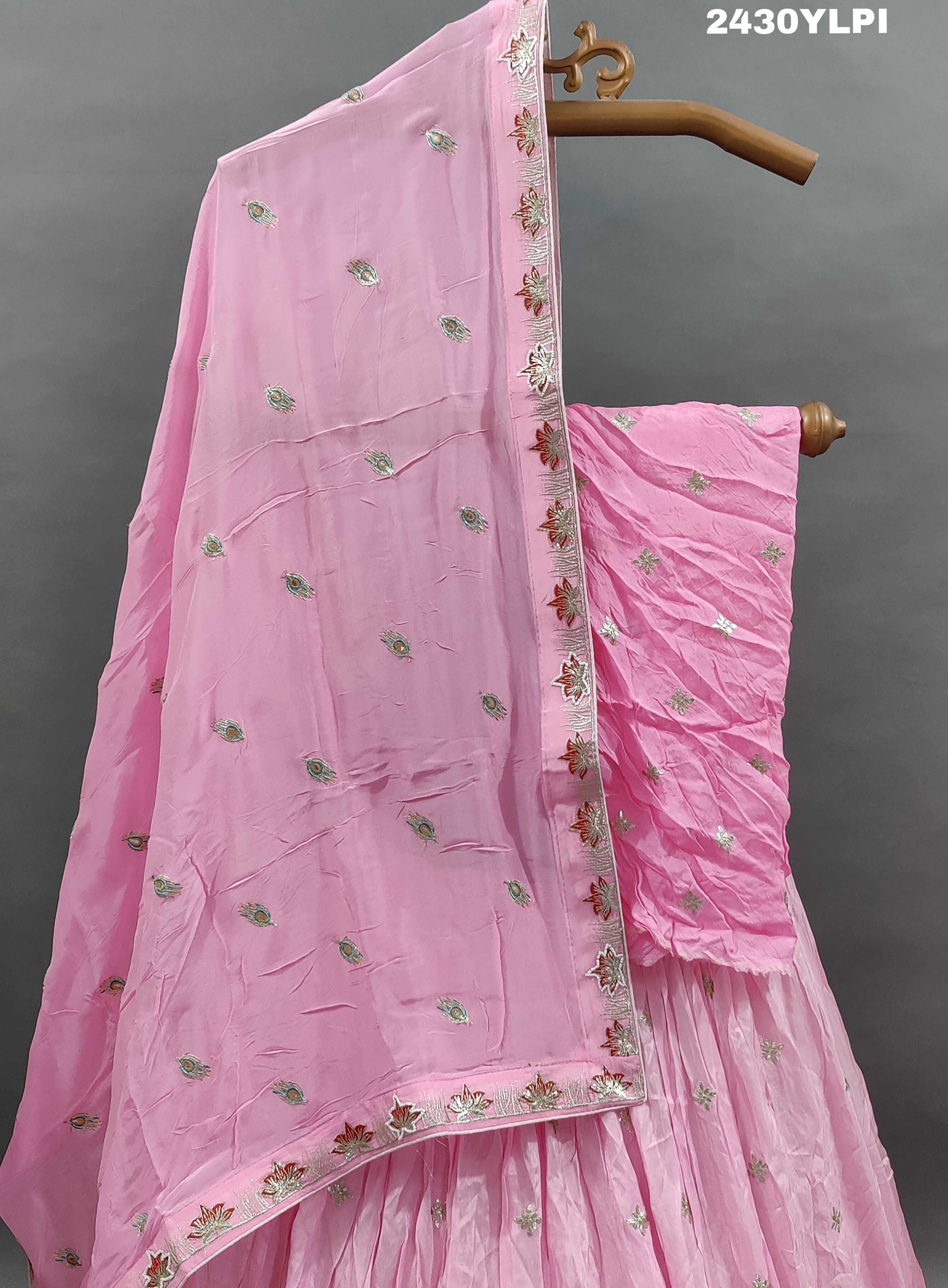 KcPc Elegant Chinon Silk Lehenga with Sequin and Gota patti Touche BTU