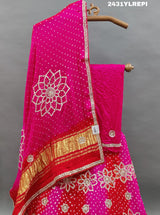 KcPc New Beautiful Gota Patti Gaji Silk Bandhani Lehenga Set BTU