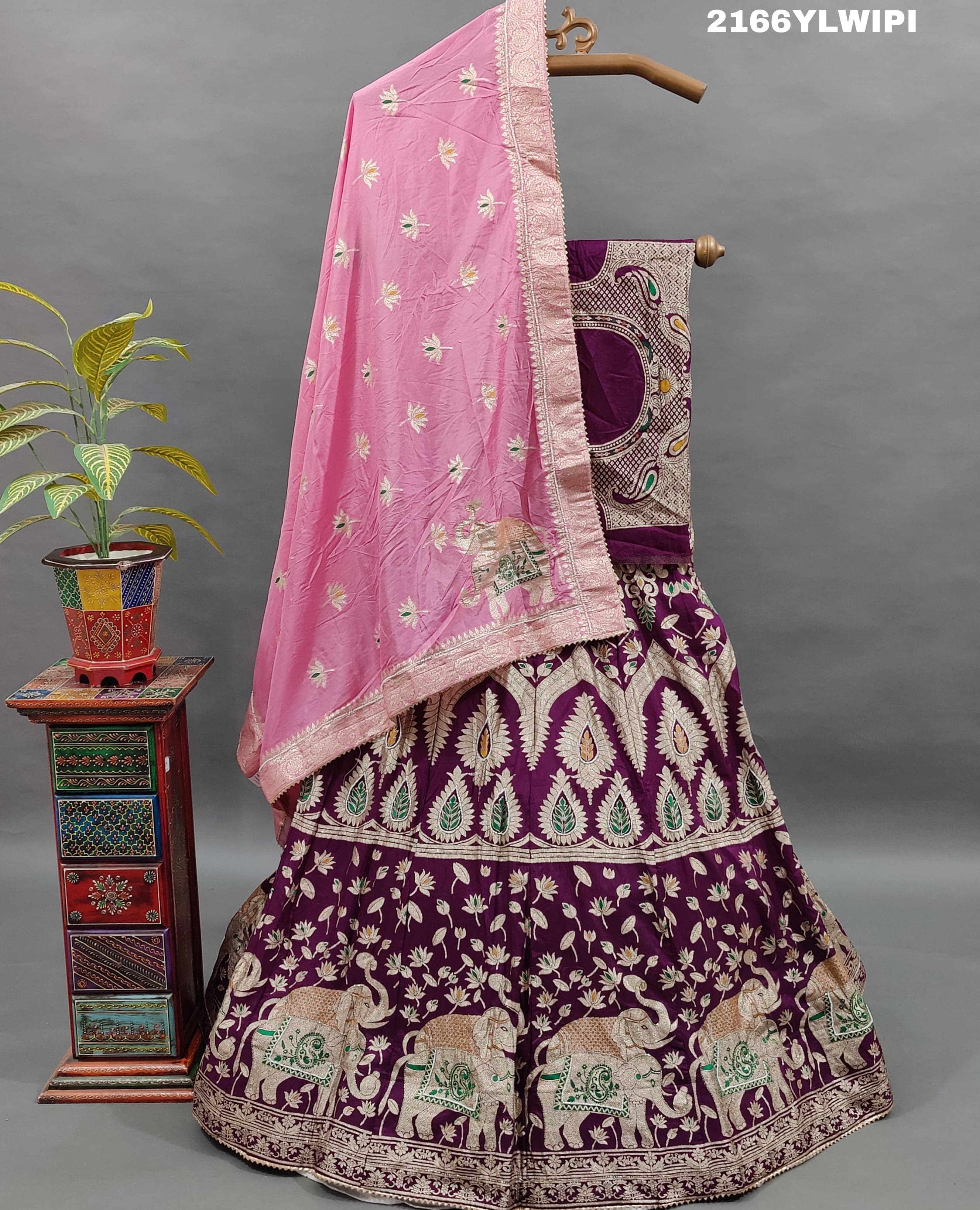KcPc New Beautiful Upada Silk Banarasi Style Handwork Gotapatti Lehenga RTK