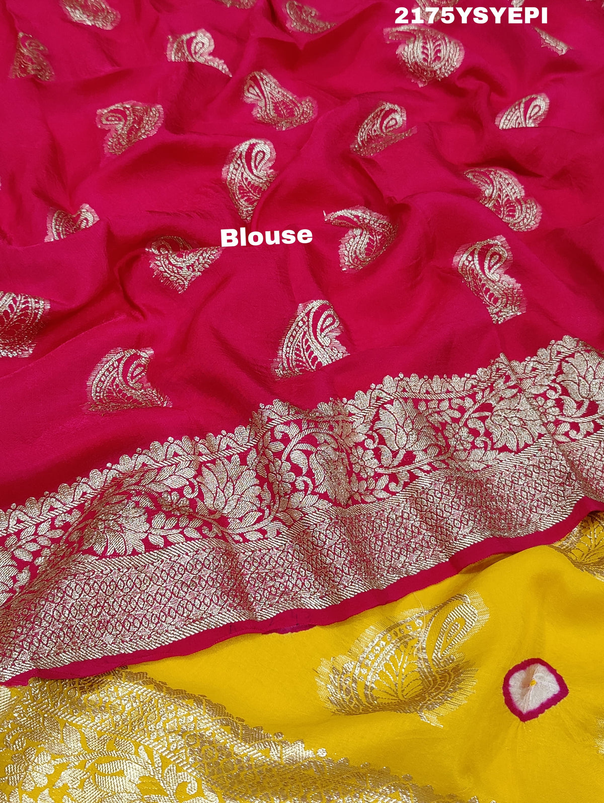Dola Silk Bandhani Zari Weaving Work Saree