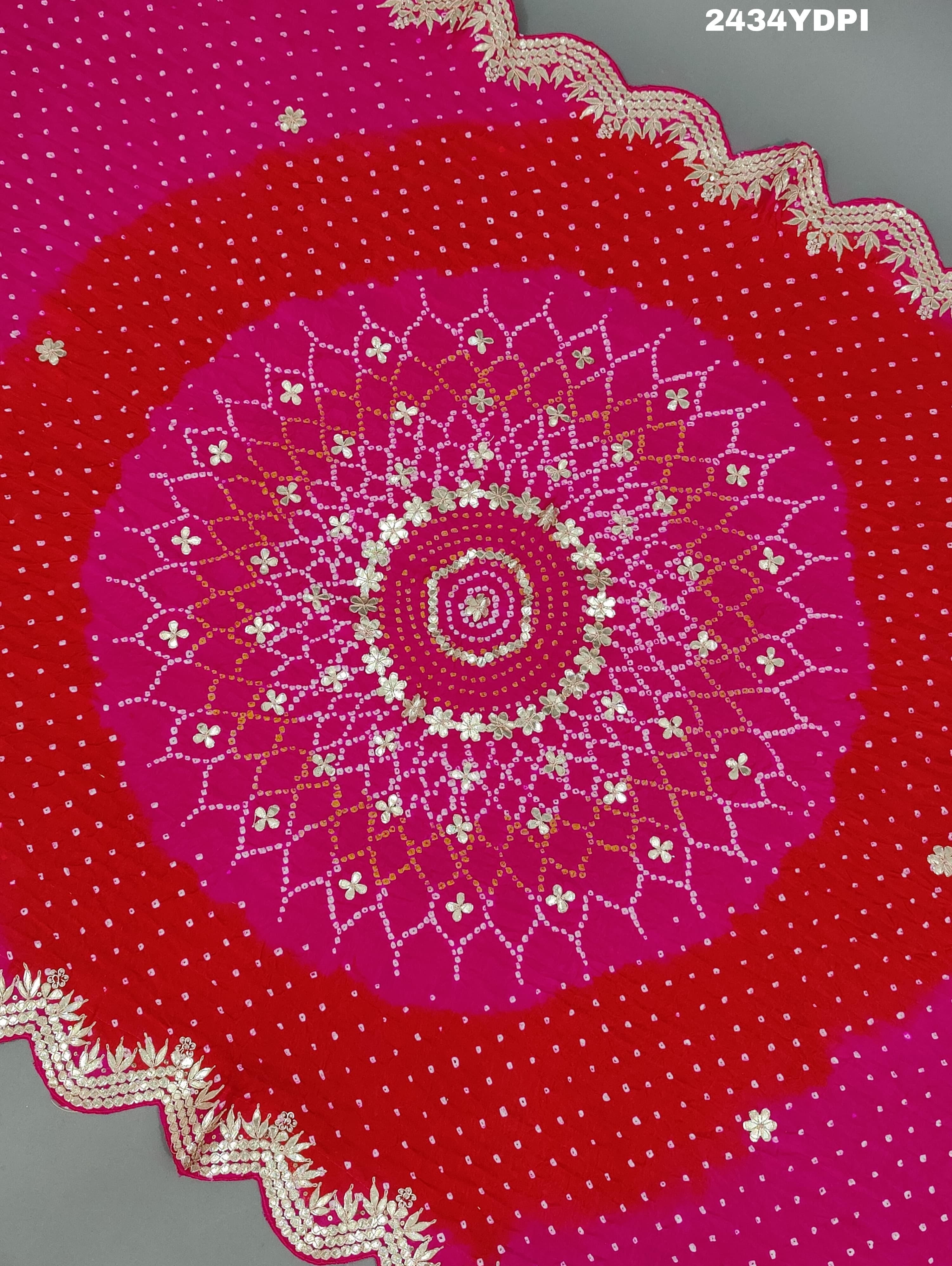 KcPc New Lounch Gaji Silk Bandhani Style Gotapatti Work DupattaAMT