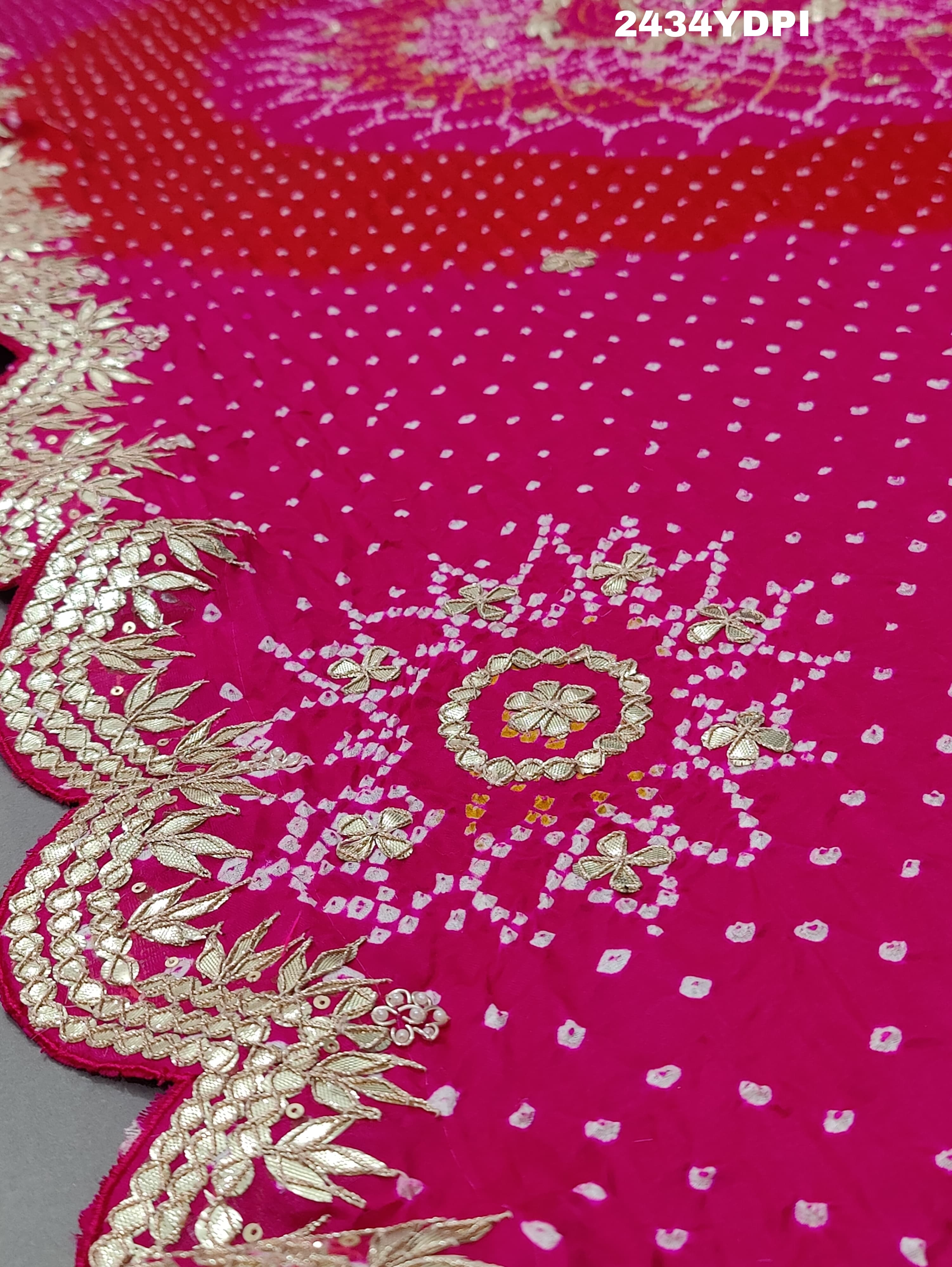 KcPc New Lounch Gaji Silk Bandhani Style Gotapatti Work DupattaAMT