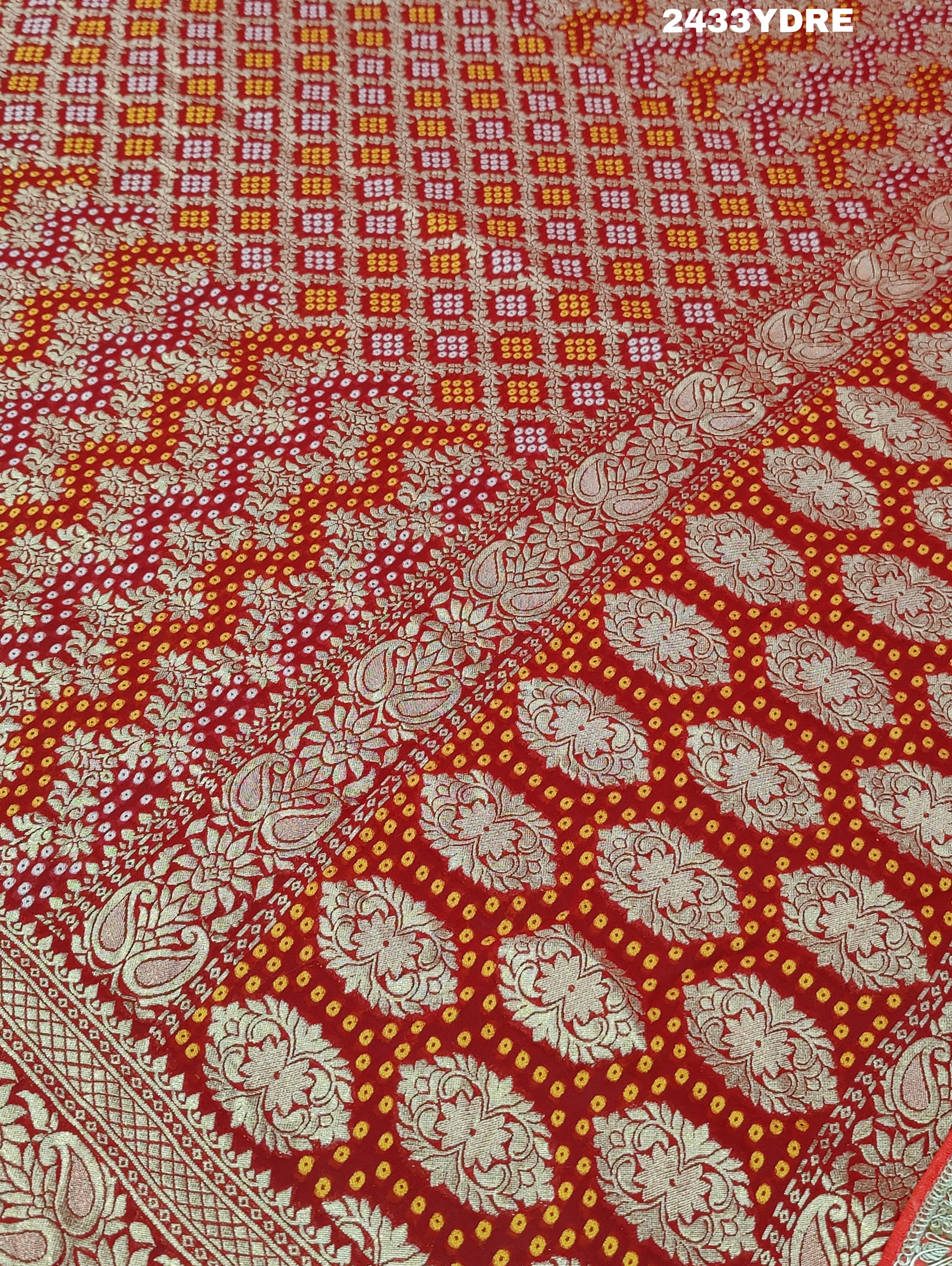 KcPc New Khaddi Georgette Bandhani Style Sequence embroidery Work DupattaAMT