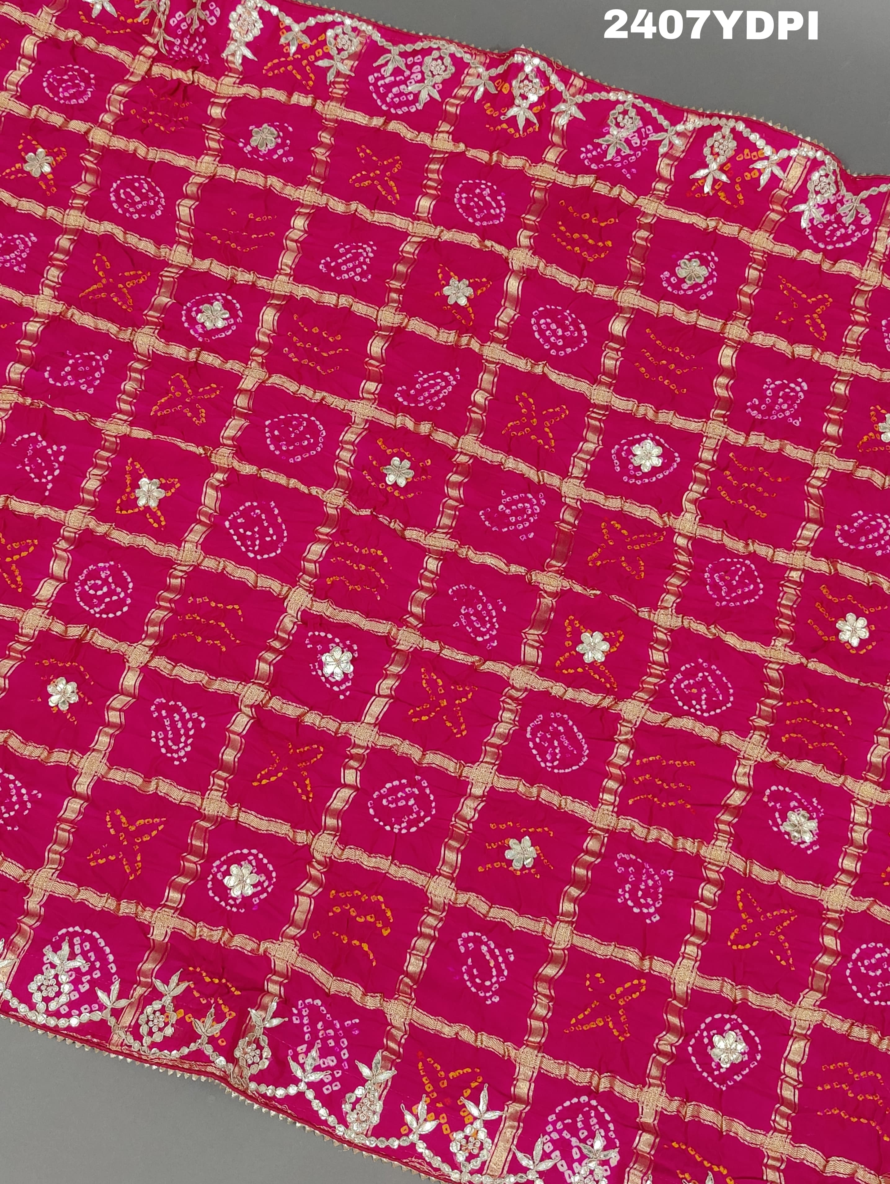 KcPc New Launch Pure Gaji Silk Gota Patti Work Dupatta AMT