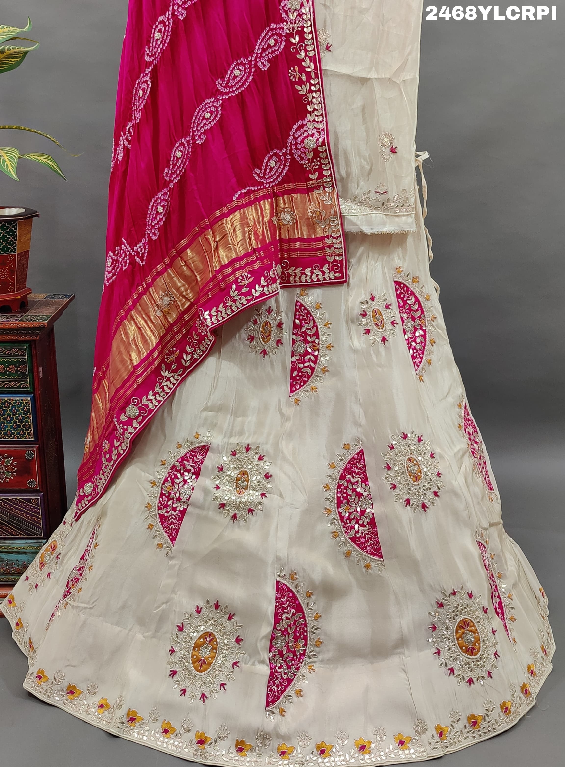 By Bandhani Style Lehenga With Traditional Wear