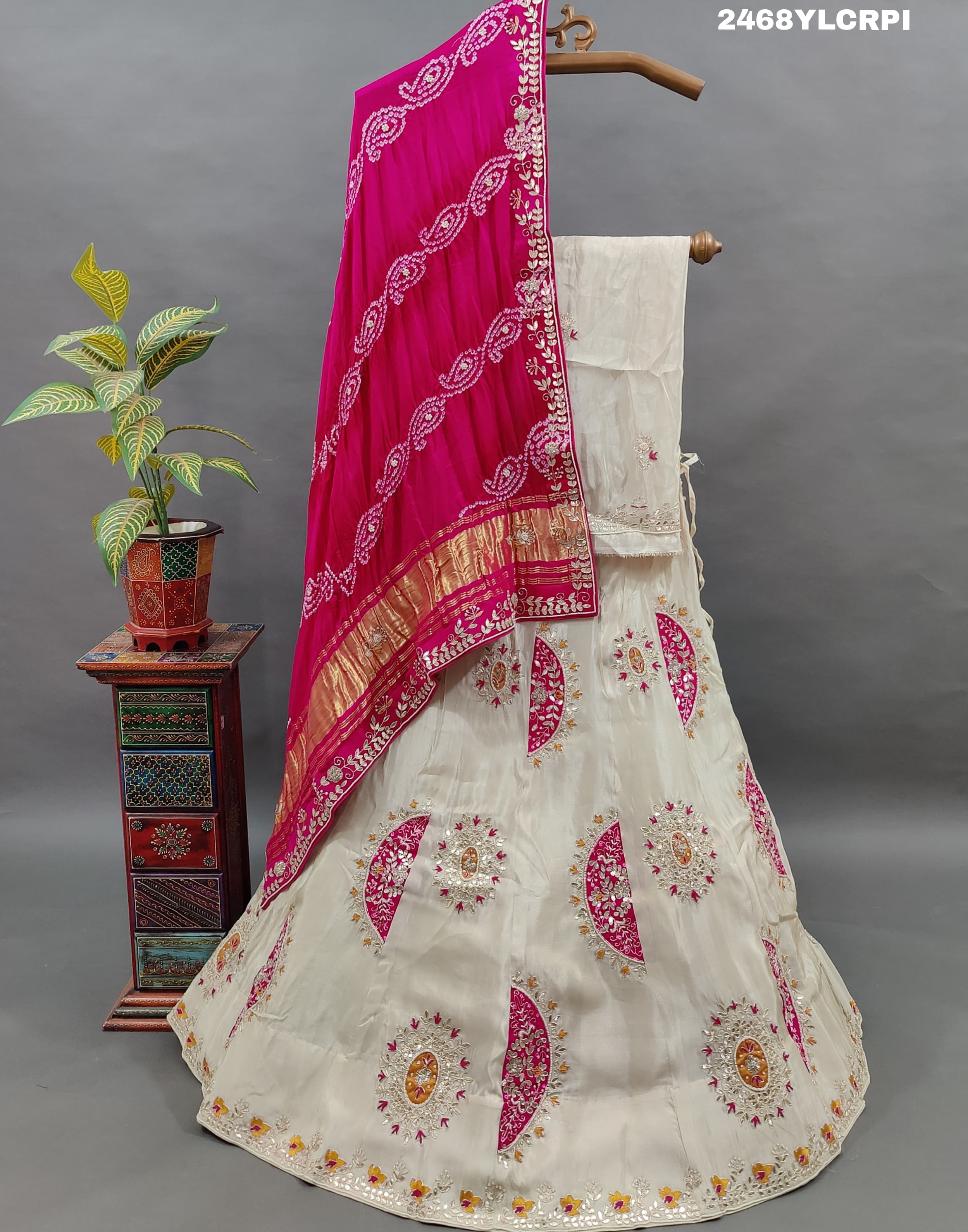 By Bandhani Style Lehenga With Traditional Wear